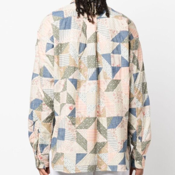 Ralph Lauren Women's Cotton Floral Patchwork Box Pleat Cotton Shirt - Picture 4 of 12